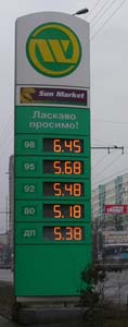 Price board for petrol stations