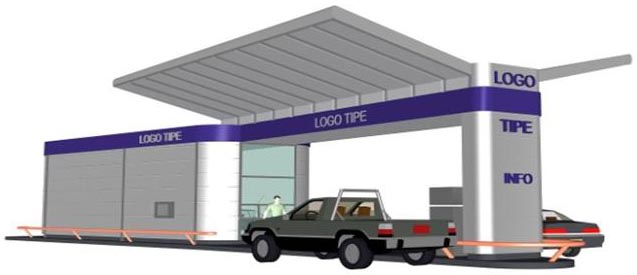 Automatic container petrol station example