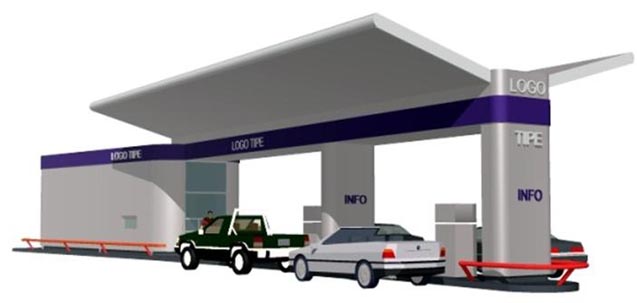 Automatic container petrol station example