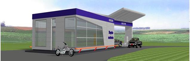 Automatic container petrol station example