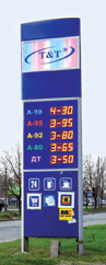 Price board for fuel filling stations and lightdynamic signboard