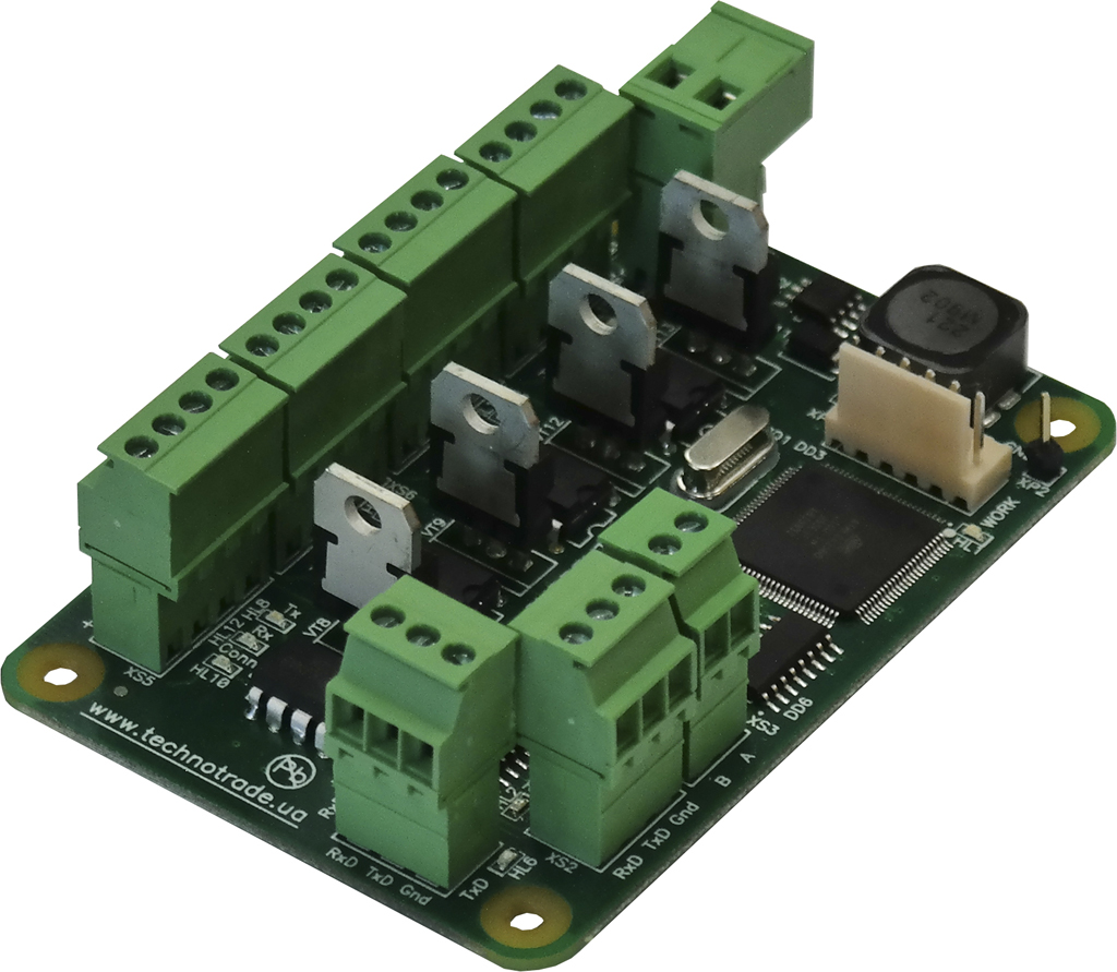 NP-4 interface converter PCB board with terminal blocks