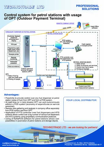 Control system for petrol stations with usage of OPT leaflet Control system for petrol stations with usage of OPT leaflet