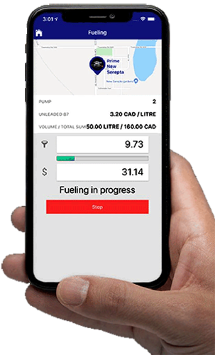 Mobile payment application for petrol station